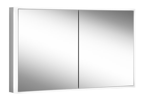 Schneider PREMIUM Line Ultimate LED Lichtspiegelschrank, 2 Doppelspiegeltüren, 1325x73,3x15,8cm, 182.130., Ausführung: CH-Norm/Korpus schwarz matt von W. Schneider GmbH
