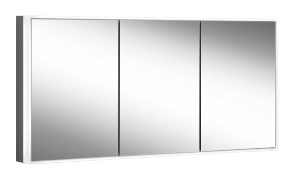 Schneider PREMIUM Line Ultimate LED Lichtspiegelschrank, 3 gleichgrosse Doppelspiegeltüren, 1525x73,3x15,8cm, 182.151., Ausführung: EU-Norm/Korpus schwarz matt von W. Schneider GmbH