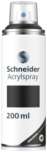 Schneider Paint-It 030 Supreme DIY Acryllack (hochdeckende Sprühfarbe, UV-beständig, 200 ml, Acrylspray für fast alle Untergründe) black matt von Schneider