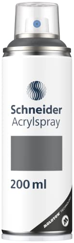 Schneider Paint-It 030 Supreme DIY Acryllack (hochdeckende Sprühfarbe, UV-beständig, 200 ml, Acrylspray für fast alle Untergründe) dark grey matt von Schneider