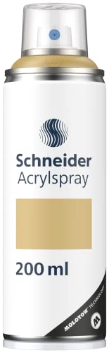 Schneider Paint-It 030 Supreme DIY Acryllack (hochdeckende Sprühfarbe, UV-beständig, 200 ml, Acrylspray für fast alle Untergründe) gold matt von Schneider