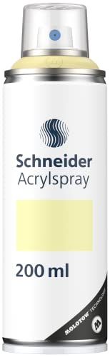 Schneider Paint-It 030 Supreme DIY Acryllack (hochdeckende Sprühfarbe, UV-beständig, 200 ml, Acrylspray für fast alle Untergründe) light yellow matt von Schneider