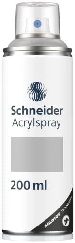 Schneider Paint-It 030 Supreme DIY Acryllack (hochdeckende Sprühfarbe, UV-beständig, 200 ml, Acrylspray für fast alle Untergründe) silver matt von Schneider