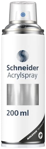 Schneider Paint-It 030 Supreme DIY Acryllack (hochdeckende Sprühfarbe, UV-beständig, 200 ml, Acrylspray für fast alle Untergründe) silver metallic von Schneider
