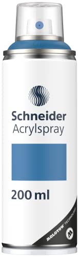Schneider Paint-It 030 Supreme DIY Acryllack (hochdeckende Sprühfarbe, UV-beständig, 200 ml, Acrylspray für fast alle Untergründe) steel blue matt von Schneider