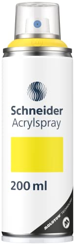 Schneider Paint-It 030 Supreme DIY Acryllack (hochdeckende Sprühfarbe, UV-beständig, 200 ml, Acrylspray für fast alle Untergründe) yellow matt von Schneider