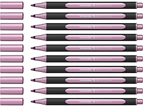 Schneider Paint-It Metallicliner 020 (Strichstärke 1-2 mm) 10er Pack, rose metallic von Schneider