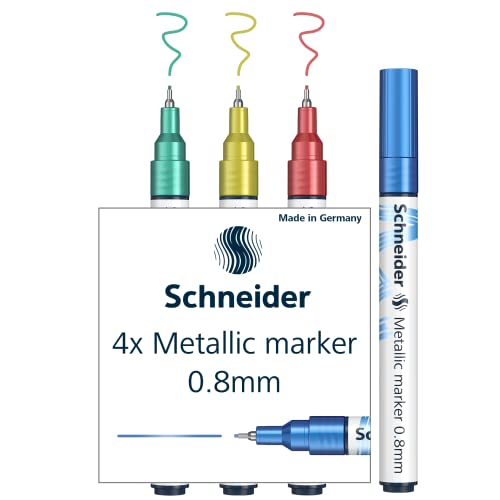 Schneider Paint-It Metallicmarker 010 (Strichstärke 0,8 mm) 4er Set (Blue, Green, Red, Yellow) von Schneider