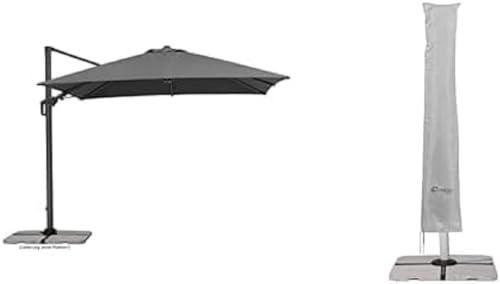 Schneider Rhodos Twist 300x300 anthracite + Protective sleeves for hanging parasols up to 350 cm and 300x300 cm von Schneider