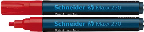 Schneider SN127002 Lackmarker Maxx 270 - Rundspitze, 1-3 mm, rot von Schneider