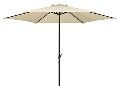 Schneider Sonnenschirm Bergamo, natur, 300 cm rund, 625-02, Gestell Stahl, Bespannung Polyester, 5.2 kg von Schneider