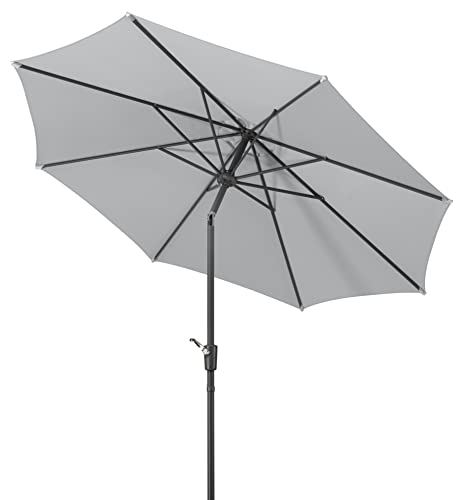 Schneider Sonnenschirm Harlem, silbergrau, 270 cm rund, 640-14, Gestell Stahl, Bespannung Polyester, 5 kg von Schneider