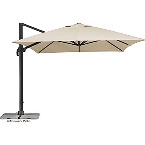 Schneider Sonnenschirm Rhodos Grande, natur, 400 x 300 cm rechteckig, 787-02, Gestell Aluminium, Bespannung Polyester, 26.6 kg von Schneider Schirme