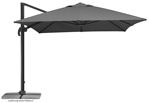 Schneider Sonnenschirm Rhodos Grande, anthrazit, 400 x 300 cm rechteckig, 787-15, Gestell Aluminium, Bespannung Polyester, 26.6 kg von Schneider