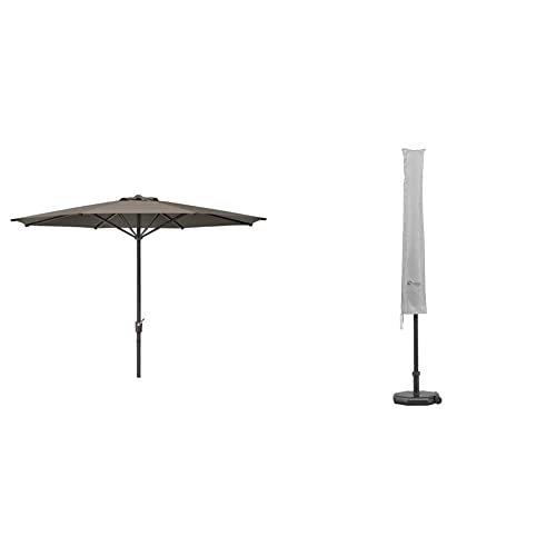Schneider Schirme Sonnenschirm Korsika, braun & Schutzhülle für Sonnenschirme bis 400 cm Ø, 833-00, silbergrau, 250 x 27/44 cm, 0.3 kg von Schneider