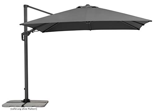 Schneider Sonnenschirm Rhodos Twist, anthrazit, 300 x 300 x 264 cm quadratisch, 730-15, Gestell Alu/Stahl, Bespannung Polyester, 25.7 kg von Schneider