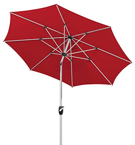 Schneider Sonnenschirm Venedig, rot, 270 cm rund, 683-77, Gestell Aluminium, Bespannung Polyester, 4.9 kg von Schneider-Schirme