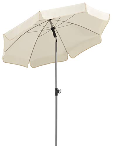 Schneider Sonnenschirm Locarno, natur, 150 cm rund, 715-02, Gestell Stahl, Bespannung Polyester, 2 kg von Schneider