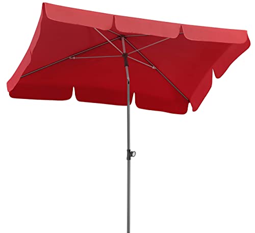 Schneider Sonnenschirm Locarno, rot, 180 x 120 cm rechteckig, 718-77, Gestell Stahl, Bespannung Polyester, 2.3 kg von Schneider Schirme