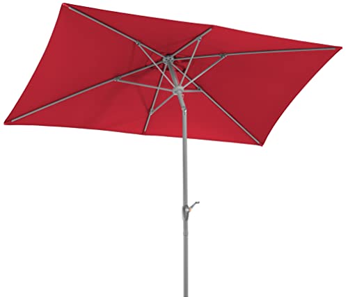 Schneider-Schirme Sonnenschirm Porto, rot, 300 x 200 cm rechteckig, 643-77, Gestell Stahl, Bespannung Polyester, 6.7 kg von Schneider-Schirme