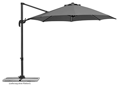 Schneider Sonnenschirm Rhodos Blacklight, anthrazit, 300 cm rund, 793-15, Gestell Aluminium, Bespannung Polyester, 18.8 kg von Schneider