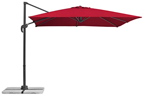 Schneider Sonnenschirm Rhodos Junior, rot, 270 x 270 cm quadratisch, 786-77, Gestell Alu/Stahl, Bespannung Polyester, 18 kg von Schneider Schirme