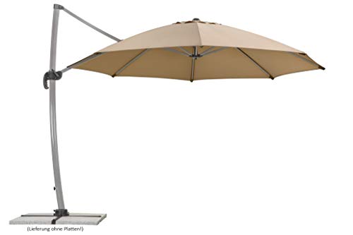 Schneider Sonnenschirm Rhodos Rondo, sand, 350 cm rund, 792-16, Gestell Aluminium, Bespannung Polyester, 22.4 kg von Schneider