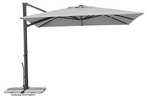 Schneider-Schirme Sonnenschirm Rhodos Smart, silbergrau, 300 x 300 cm quadratisch, 794-14, Gestell Aluminium, Bespannung Polyester, 25 kg von Schneider-Schirme