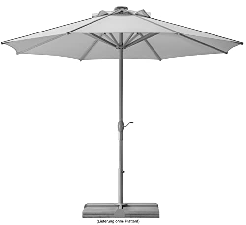 Schneider Sonnenschirm Rooftop, Silbergrau, 350 cm rund, 677-14, Gestell Aluminium, Bespannung Polyester, 25 kg von Schneider-Schirme