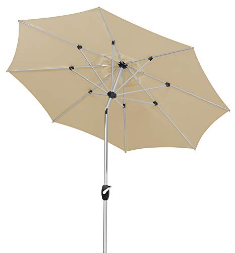 Schneider Sonnenschirm Venedig, natur, 270 cm rund, 683-02, Gestell Aluminium, Bespannung Polyester, 4.9 kg von Schneider