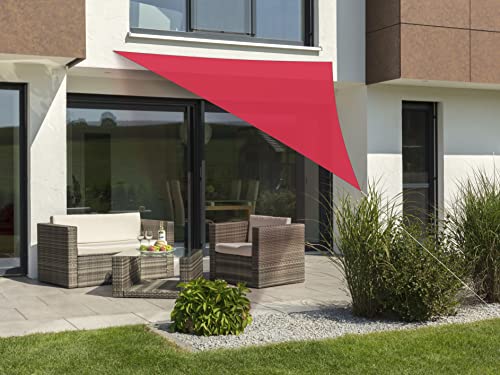 Schneider Sonnensegel Lanzarote, rot, 360 x 360 x 360 cm dreieckig, 240-77, Polyester, 0.5 kg von Schneider