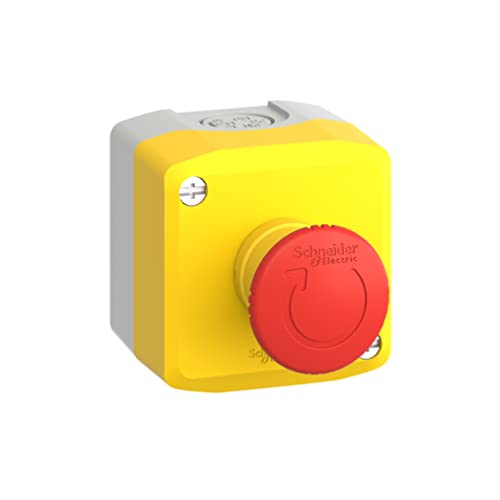Schneider Electric Harmony XALK Aufbaugehäuse, Kunststoff, Not-Aus-Schalter, Drehentriegelung, 1S+1Ö, gelb, rot, Artikelnummer XALK178E von Schneider Electric