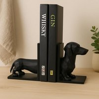 Dackel Buchstütze - Handgefertigte Hunde-Deko Für Bücherregal & Schreibtisch | Perfektes Geschenk Dackel-Liebhaber von PoetischWohnen