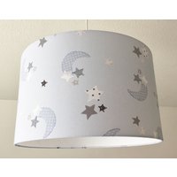 Deckenlampenschirm "Mond Und Sterne" | Hellblau D40cm von SchneiderKreativ