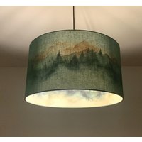 Lampenschirm "Wald in Den Bergen-Moosgrün" von SchneiderKreativ