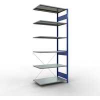 SCHULTE Fachbodenregal Stecksystem, AF, FL 150 kg, enzianblau/verzinkt, HxBxT 2.500 x 1.000 x 600 mm von SCHULTE
