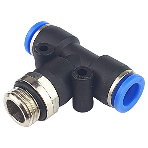 1 Stück Pneumatik Einschraub-T-Stück - zylindrisch - Schnellsteckverbinder - Push In (G 1/2" x 10mm) von Schnellsteckverbinder