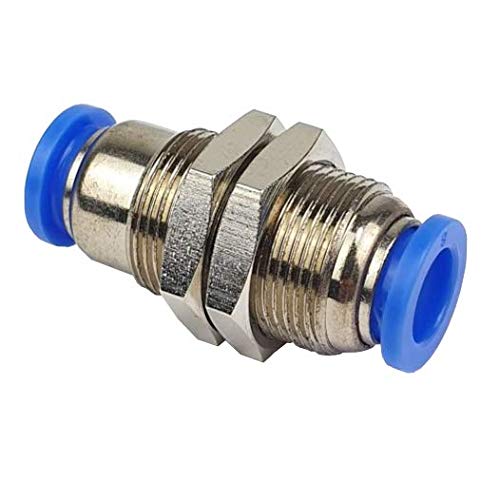 Pneumatik Schottverschraubung - Push In Fitting Schott-Steckverbindung - Steckverbinder für Druckluft & neutrale Gase (10mm Schlauchanschluss) von pneumatik-24.de