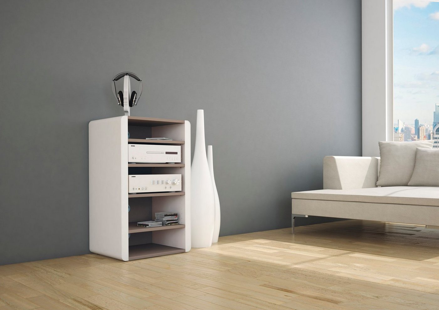 Schnepel TV-Regal Schnepel HiFi-Möbel ELF-H60, 1-tlg., HiFi-Möbel aus Stahlseiten mit Holzböden 600mm breit von Schnepel