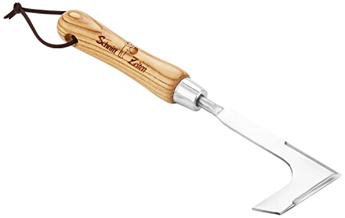 SchnittZeiten Fugenmesser - Moos- & Unkraut-Messer für Gärtner - Garten-Fugen-Kratzer aus Edelstahl - mit Holz-Griff von SchnittZeiten