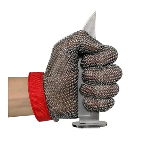 Schnittfeste Handschuhe 304 Edelstahl-Draht Metallhandschuhe, Sicherheitsarbeitshandschuhe, Küchennetzgereisfeste, Die Resistente Stabbeständige Schutzhandschuhe Schneiden (Size : 1 Piece/M) von Schnittfeste Handschuhe