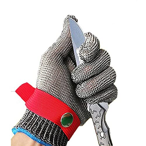 Schnittfeste Handschuhe Schneideständige Handschuhe, Kettenmailhandschuhe, Küchenchef/Metzger/Porter- / Schreiner Sicherheitshandschuhe, For Linke Und Rechte Hände (Size : 1PCS/L) von Schnittfeste Handschuhe