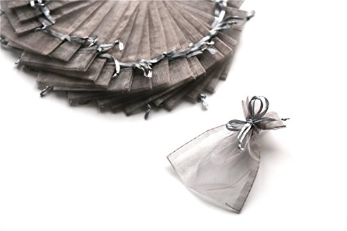 Schnoschi 25 Stück Organzabeutel Organzasäckchen 10 x 7,5 cm Silber von Schnoschi