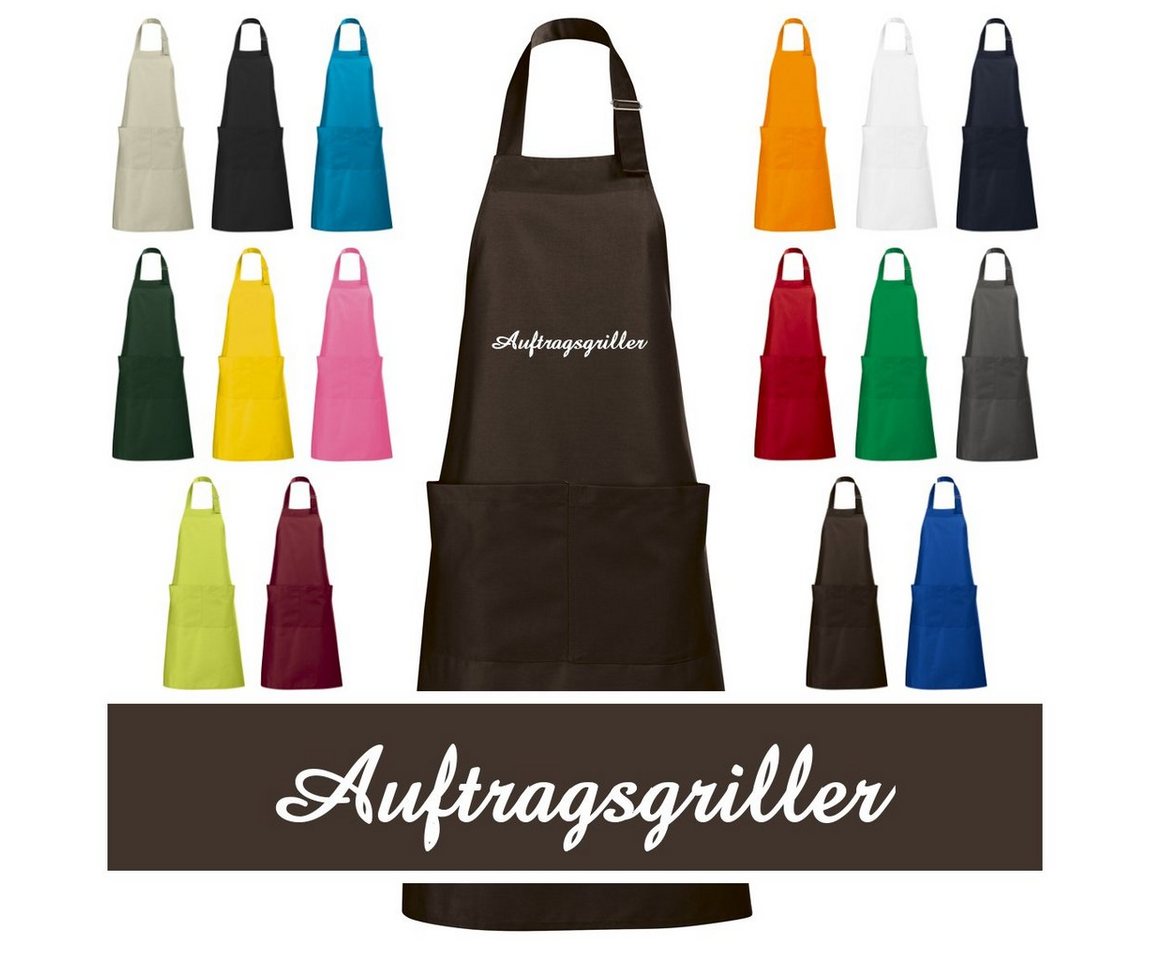 Schnoschi Grillschürze Hochwertige Grillschürze mit Auftragsgriller bestickt, Stickerei mit Auftragsgriller von Schnoschi