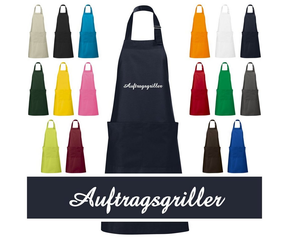 Schnoschi Grillschürze Hochwertige Grillschürze mit Auftragsgriller bestickt, Stickerei mit Auftragsgriller von Schnoschi