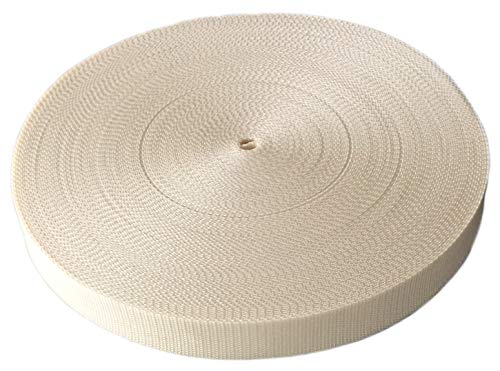 Schnoschi Gurtband Polypropylen 10 Meter lang – viele Verschiedene Breiten und Farben 10mm 15mm 20mm 25mm 30mm 40mm 50 mm (Creme, 20 mm) von Schnoschi