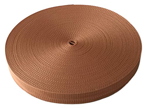 Schnoschi Gurtband Polypropylen 10 Meter lang – viele Verschiedene Breiten und Farben 10mm 15mm 20mm 25mm 30mm 40mm 50 mm (Rostbraun, 20 mm) von Schnoschi