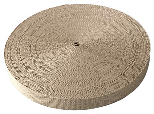 Schnoschi Gurtband Polypropylen 10 Meter lang – viele Verschiedene Breiten und Farben 10mm 15mm 20mm 25mm 30mm 40mm 50 mm (beige, 10 mm) von Schnoschi