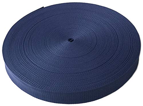 Schnoschi Gurtband Polypropylen 10 Meter lang – viele Verschiedene Breiten und Farben 10mm 15mm 20mm 25mm 30mm 40mm 50 mm (dunkelblau, 20 mm) von Schnoschi