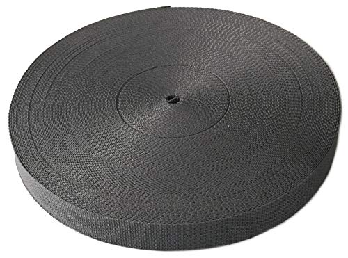 Schnoschi Gurtband Polypropylen 10 Meter lang – viele Verschiedene Breiten und Farben 10mm 15mm 20mm 25mm 30mm 40mm 50 mm (dunkelgrau, 15 mm) von Schnoschi
